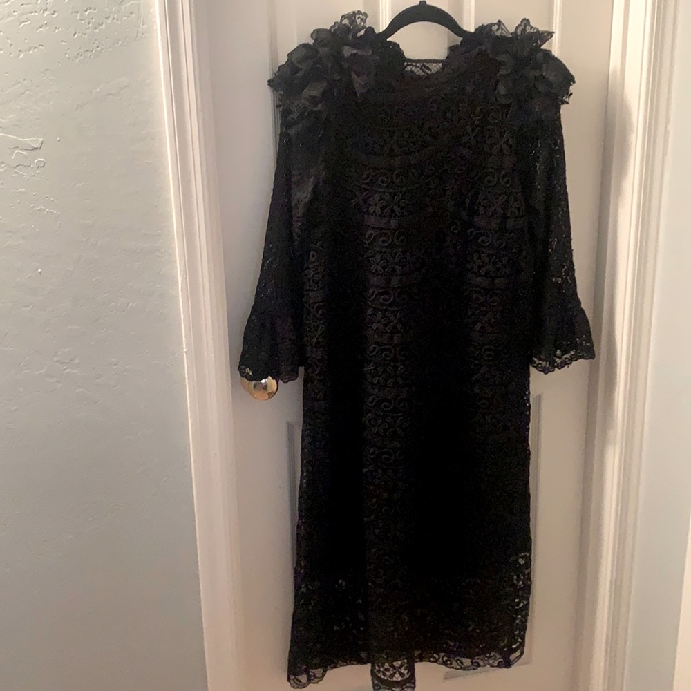 COPY - Dainty Black Lace Dress SM-M